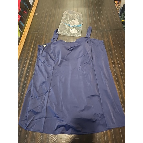 Swim 365 Women Dark Blue One Piece Swim Dress Suit Swimwear Plus Size 34 - Picture 2 of 8